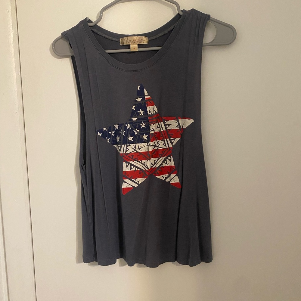 Umgee Navy Star Graphic Muscle Tee